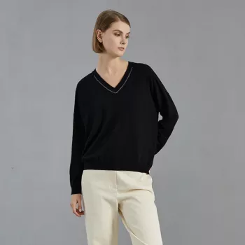 Merino V-Neck Loose-Fit Sweater: Wear, Style, Care