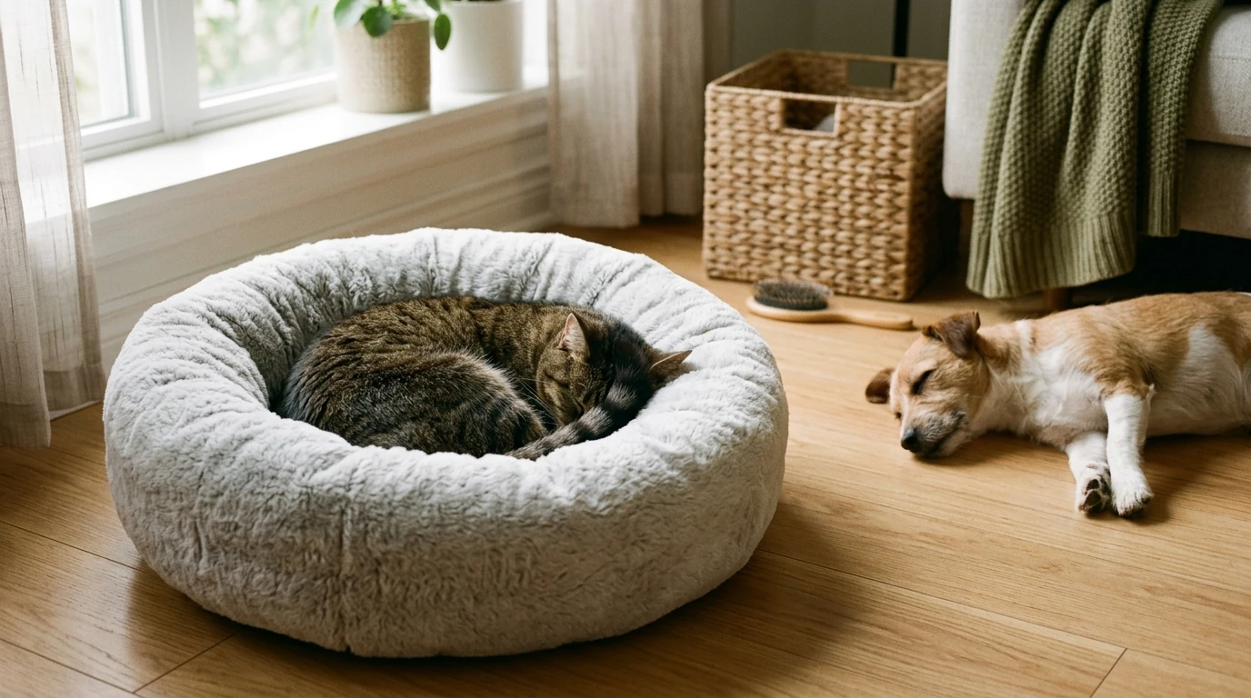 Washable Plush Pet Bed: Super Soft Comfort for Cats & Dogs