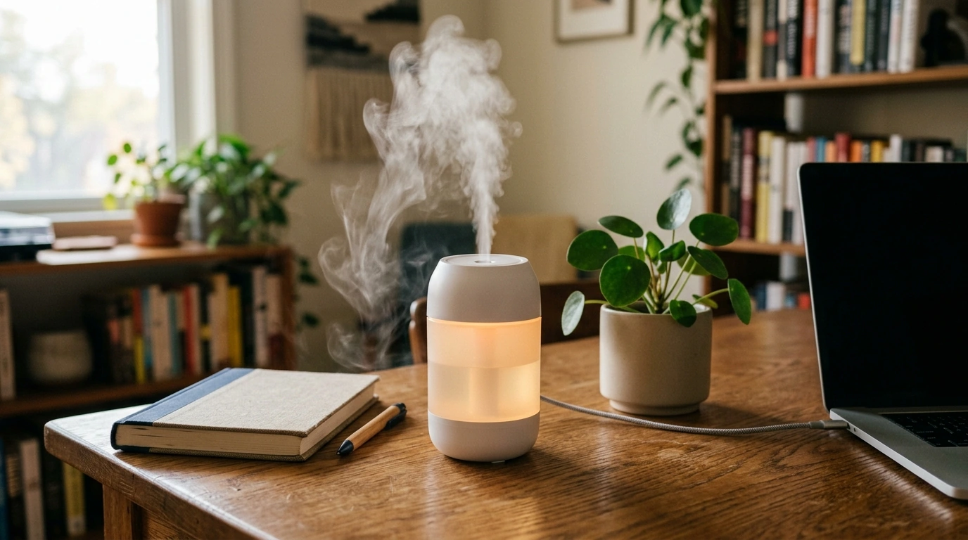 330ml USB Cool Mist Maker with LED Lamp for Desk