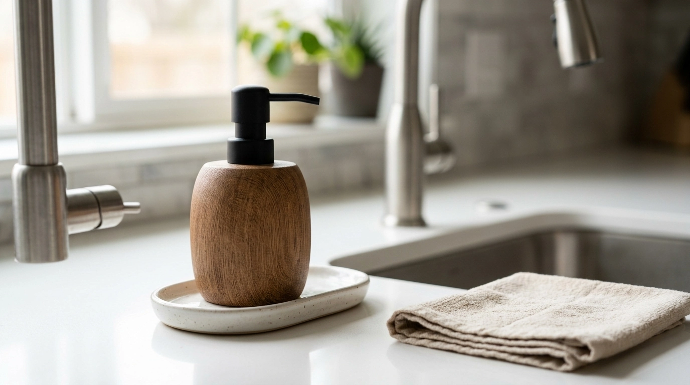 Barrel Style Soap Dispenser: Tidy Sink Station Upgrade