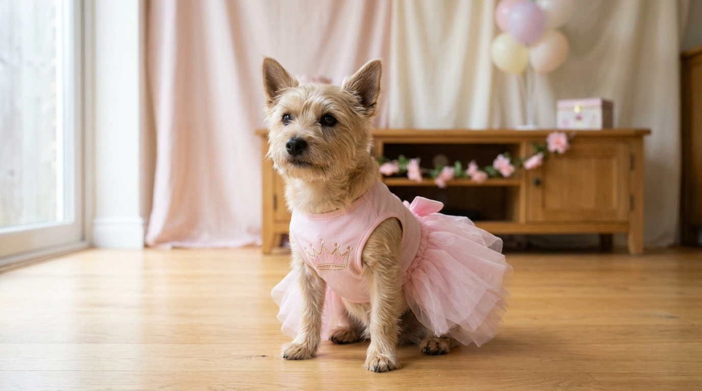 Princess Dog Dress with Crown and Bow Tutu: Party Ideas