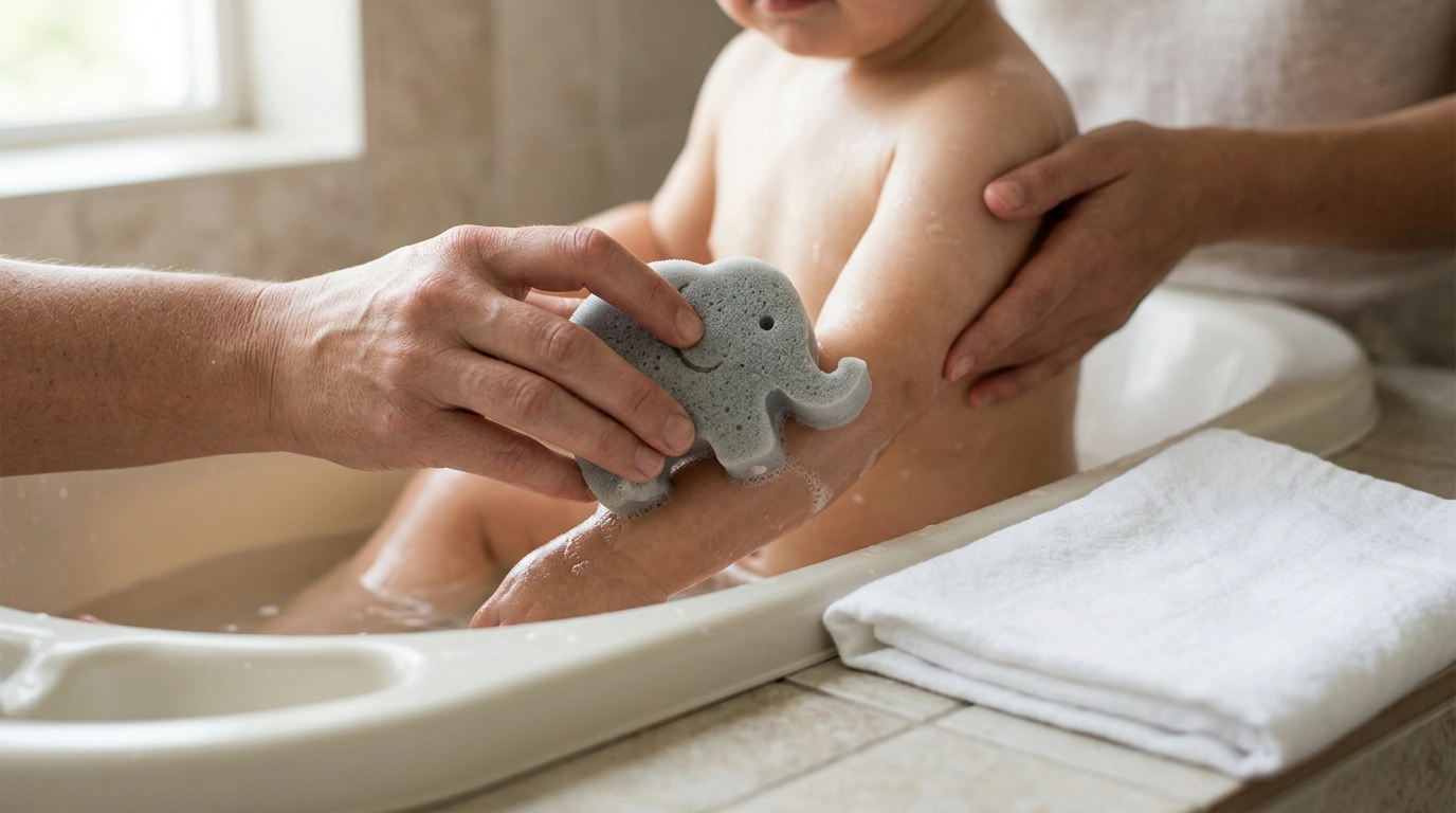 Soft Elephant Baby Bath Sponge for Newborns & Toddlers