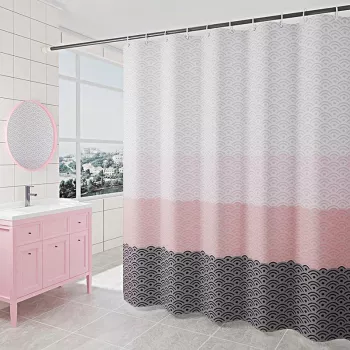 Pink Geometric WiFi Shower Curtain: Fit, Style, Care