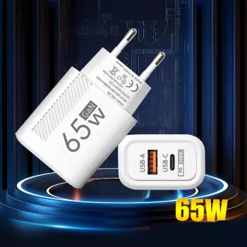 65W GaN USB-C Charger: Fast PD & Quick Charge