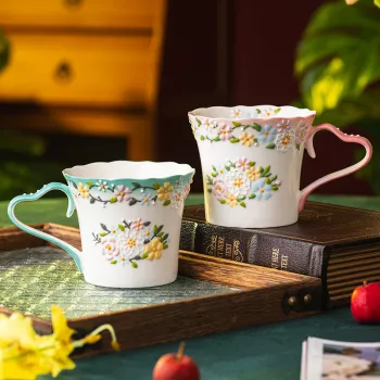 Embossed Floral Ceramic Coffee Mug: Is 12 oz Right?